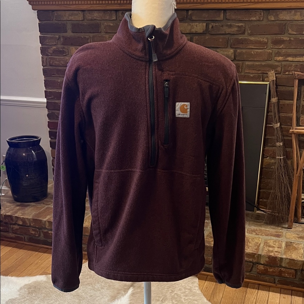 Carhartt Men's Zip Up Sweater in Maroon